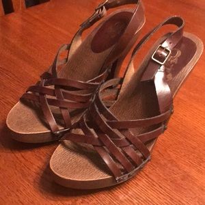 MIA brown leather heels